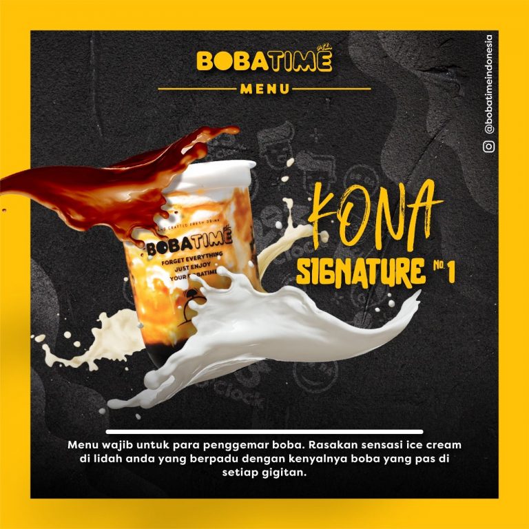 Bobatime kona signature no 1, minuman boba kekinian